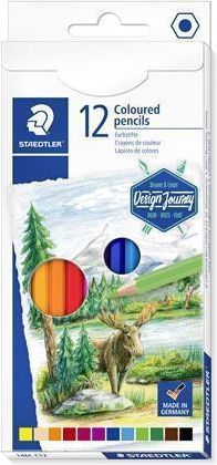 Pastelky "Design Journey", 12 různých barev, sada, šestihranné, STAEDTLER, set 12 ks - obrázek 1