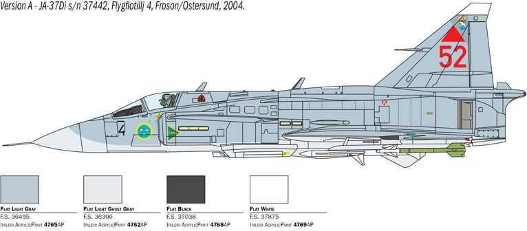 ITALERI Model Kit letadlo 2785 -SAAB JA 37/AJ 37 VIGGEN (1:48) - obrázek 2