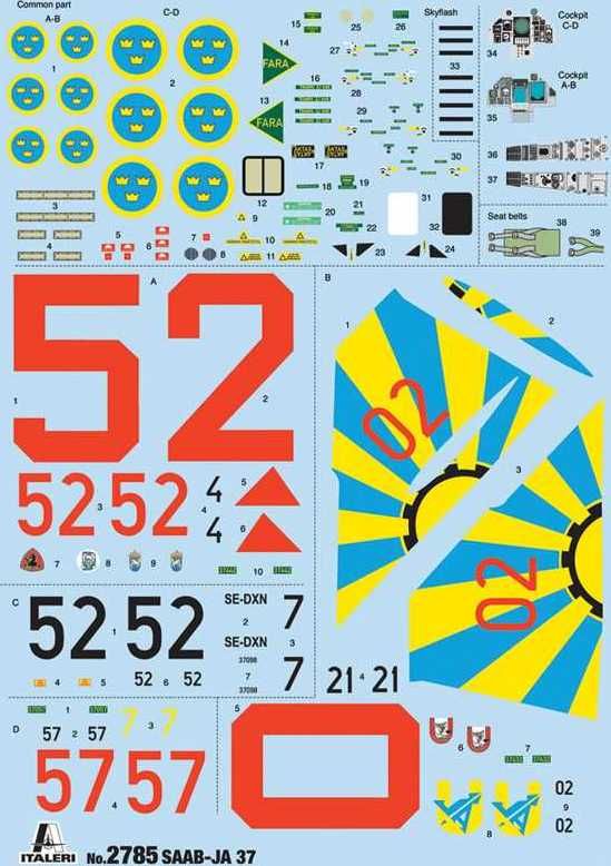 ITALERI Model Kit letadlo 2785 -SAAB JA 37/AJ 37 VIGGEN (1:48) - obrázek 12