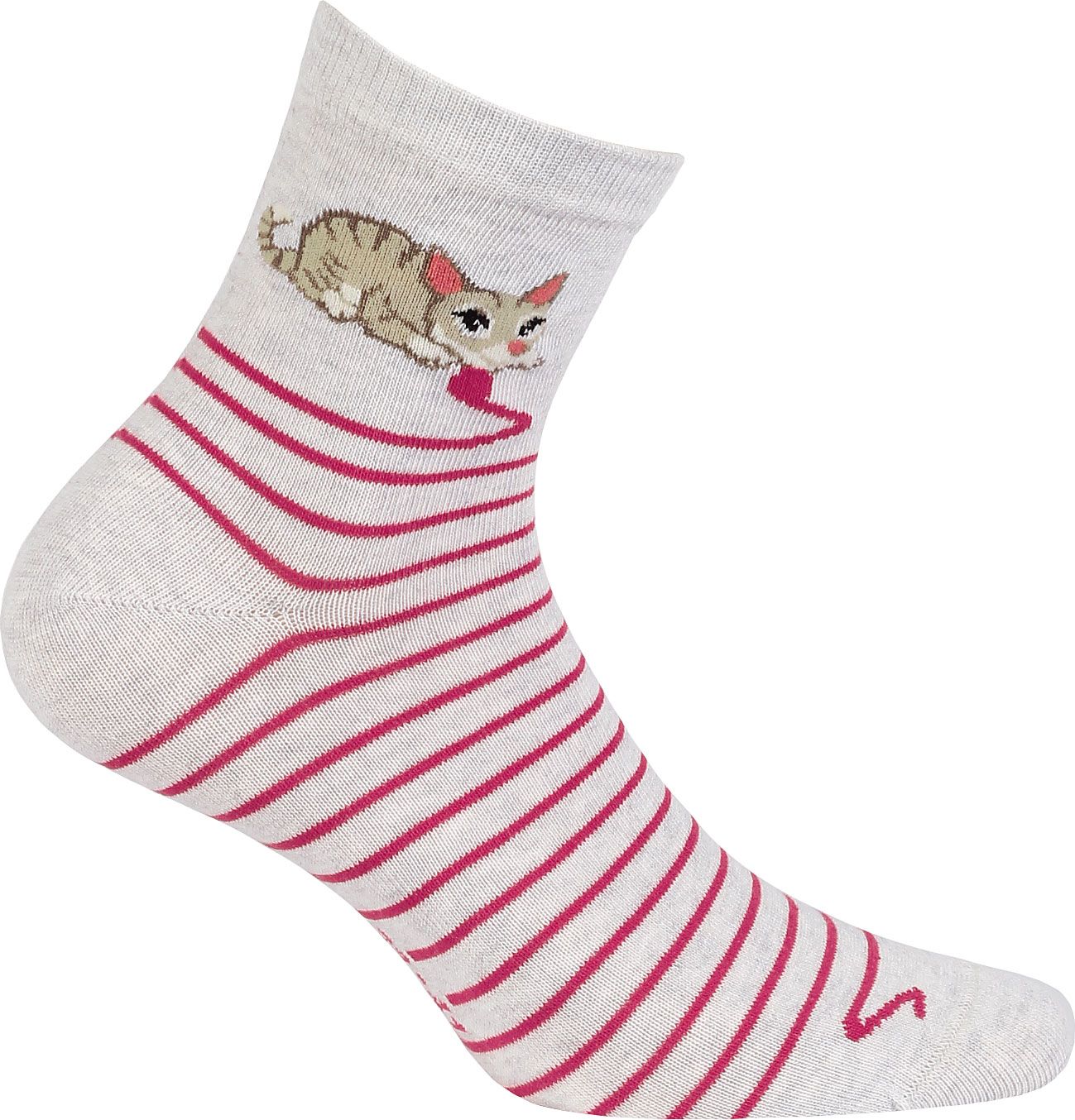 Dívčí vzorované ponožky WOLA KOČIČKA šedé Velikost: 39-41 - obrázek 1