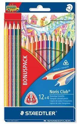 Barevné pastelky "Noris Club", 12+4 barev, trojhranná, STAEDTLER, box 16 ks - obrázek 1
