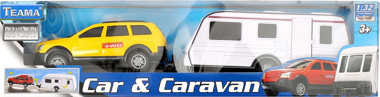 TEAMA 1:32 Auto s karavanem 4ass - obrázek 1