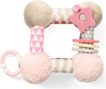 BabyOno Plyšová edukační závěsná hračka Cube - růžová - obrázek 1