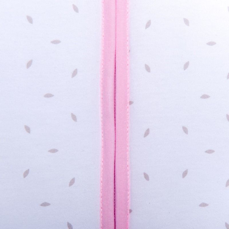Natulino dětský letní spací pytel pro miminko, NATURAL WHITE LITTLE GREY LEAVES / PINK, 1vrstvý, N (0 - 3 měsíce) - obrázek 3