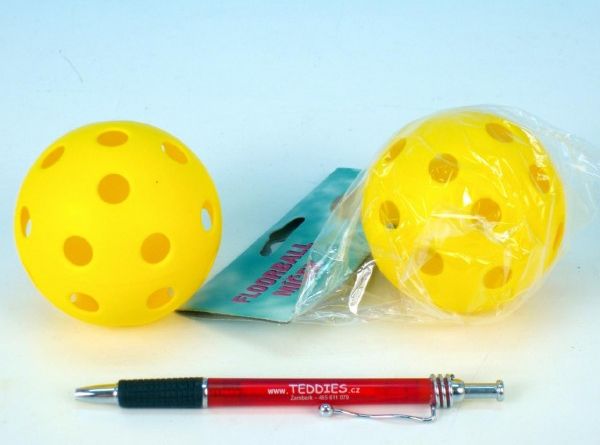Floorball míč plast průměr 7,5cm asst 2 barvy - obrázek 1