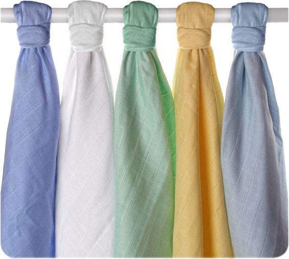 KIKKO Dětské pleny z biobavlny Staré časy 70x70 (5 ks) – pastels pro kluky - obrázek 2