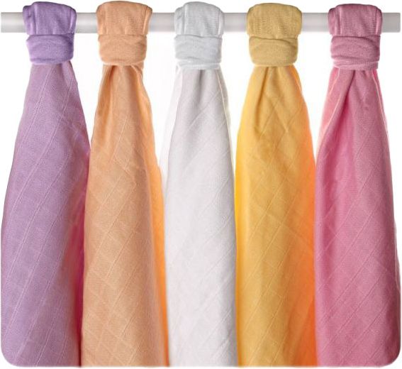KIKKO Dětské pleny z biobavlny Staré časy 70x70 (5 ks) – pastels pro holky - obrázek 2