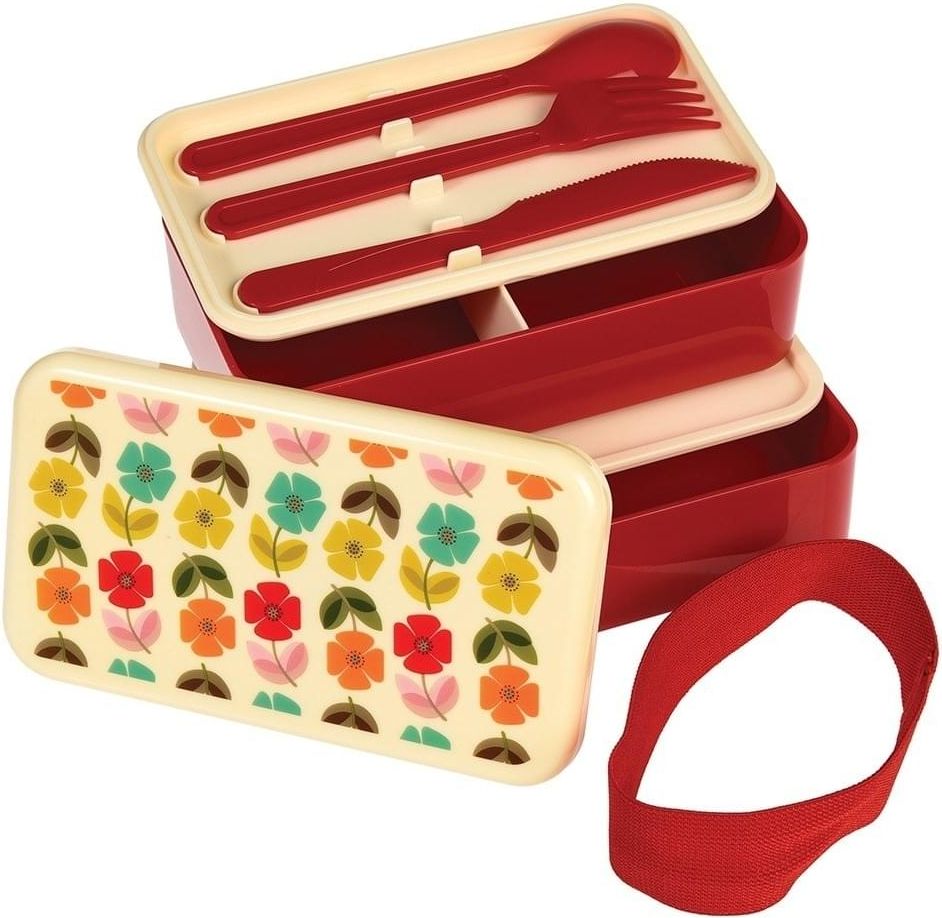 Dětský svačinový box s příborem Mid Century Poppy Adult Bento Box uni - obrázek 2