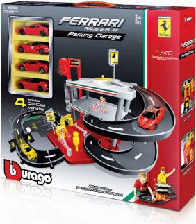 Bburago Parking Garage a 4 ks Ferrari - obrázek 1
