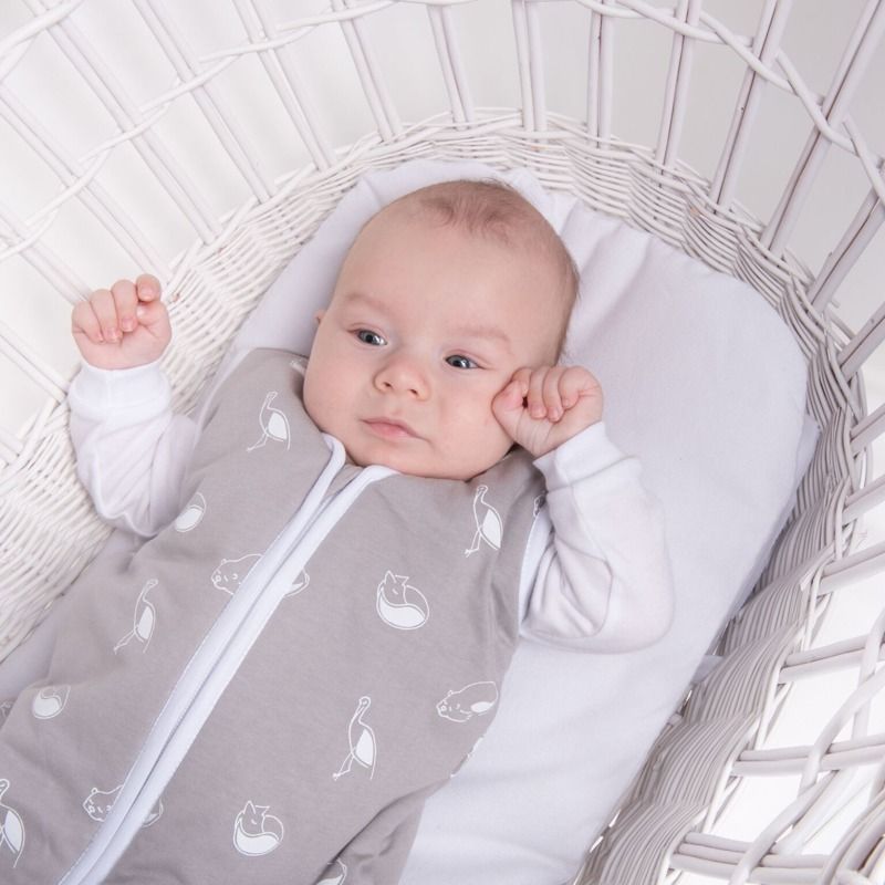 Natulino dětský letní spací pytel pro miminko, ANIMALS GREY / WHITE, 1vrstvý, S (0 - 6 měsíců) - obrázek 5
