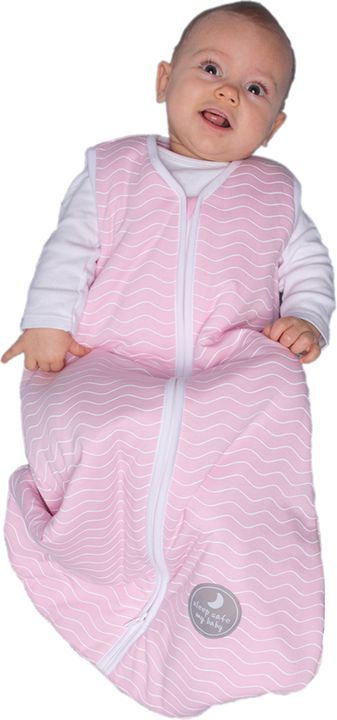 Natulino dětský spací pytel pro miminko, NATURAL PINK WHITE WAVES / WHITE, 2vrstvý, N (0 - 3 měsíce) - obrázek 2