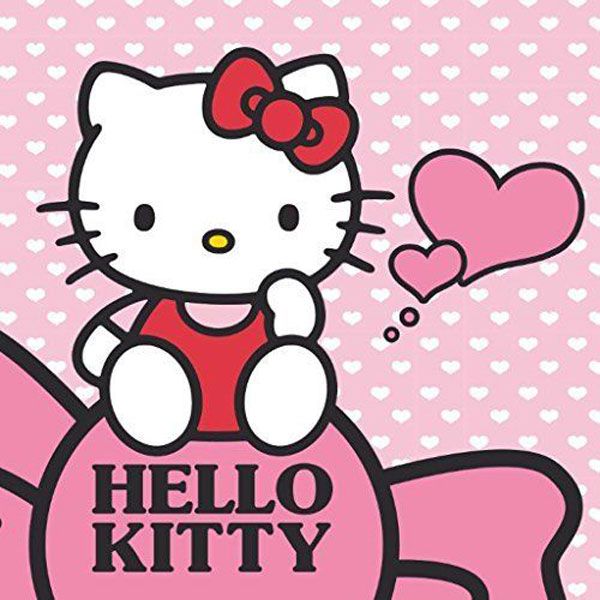 DETEXPOL Magický ručníček Hello Kitty srdíčka Bavlna/Froté, 30/30 cm - obrázek 1