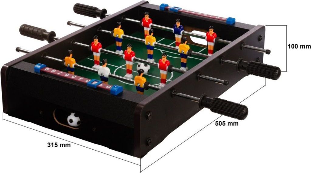 Tuin 40692 Mini stolní fotbal fotbálek 51 x 31 x 8 cm černý - obrázek 2