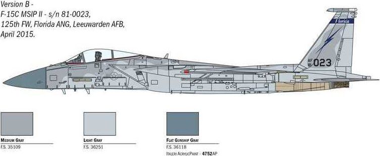 ITALERI Model Kit letadlo 1415 - F-15C Eagle (1:72) - obrázek 3