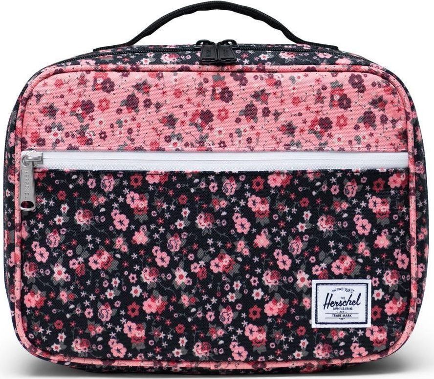 Herschel Pop Quiz Lunch Box - multi ditsy floral black/flamingo pink uni - obrázek 1