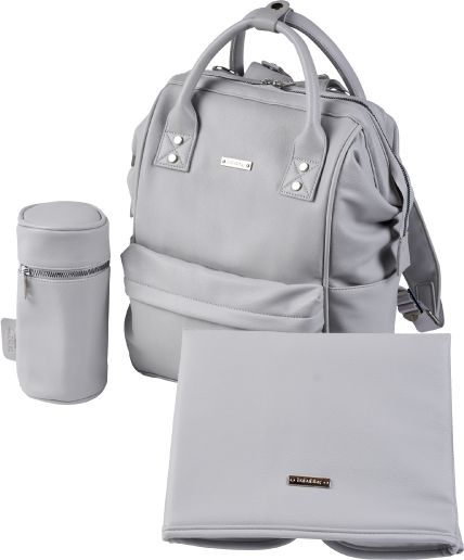 BABABING Mani Přebalovací taška/batoh Leatherette Dove Grey - obrázek 2