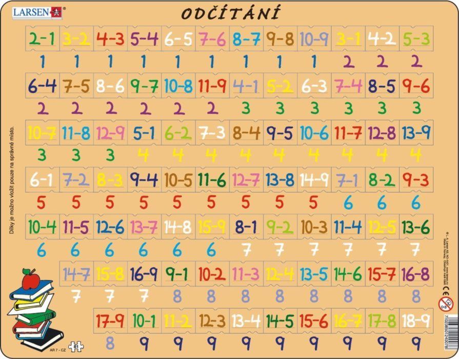 LARSEN Puzzle Matematika: odečítání 81 dílků - obrázek 1