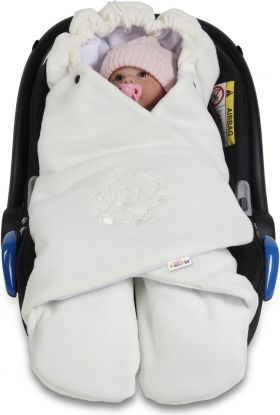 Baby Nellys Dětská zavinovačka, fusák polar, bio bavlna - smetana - obrázek 1