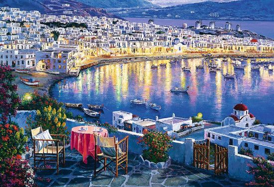 TREFL Puzzle Mykonos za soumraku, Řecko 1500 dílků - obrázek 1