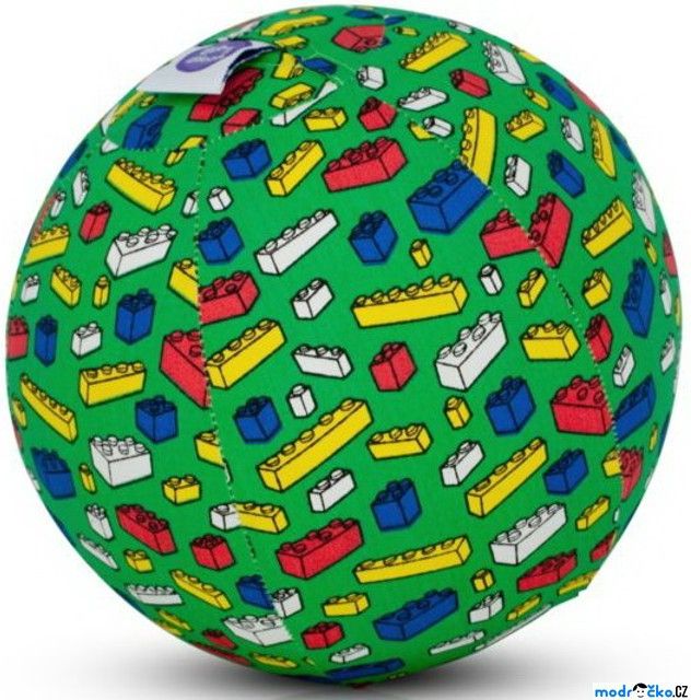 BubaBloon - Látkový nafukovací míč, Zelený s barevnýma kostkama - obrázek 1