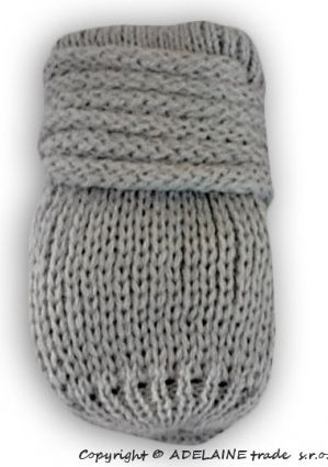 Zimní pletené kojenecké rukavičky - sv. šedé - obrázek 1