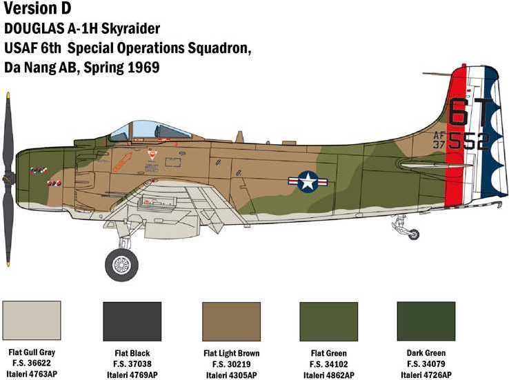 ITALERI Model Kit letadlo 2788 - A-1H Skyraider (1:48) - obrázek 5