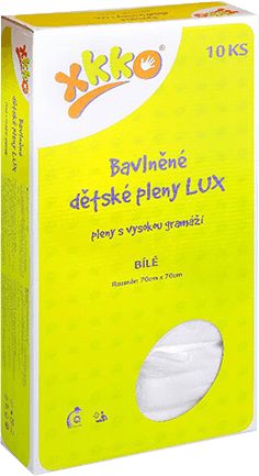 KIKKO Vysokogramážní bavlněné pleny Lux 70x70 (10 ks) – bílé - obrázek 1