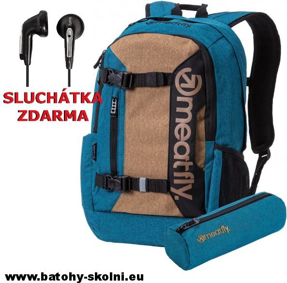 Studentský batoh Meatfly Basejumper 5 B Ht. Petrol Ht. Gold Black - Doprava Zdarma - obrázek 1