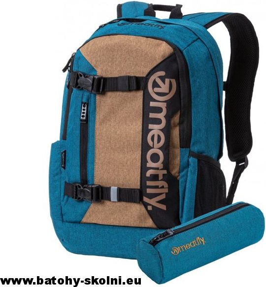 Studentský batoh Meatfly Basejumper 5 B Ht. Petrol Ht. Gold Black - Doprava Zdarma - obrázek 2