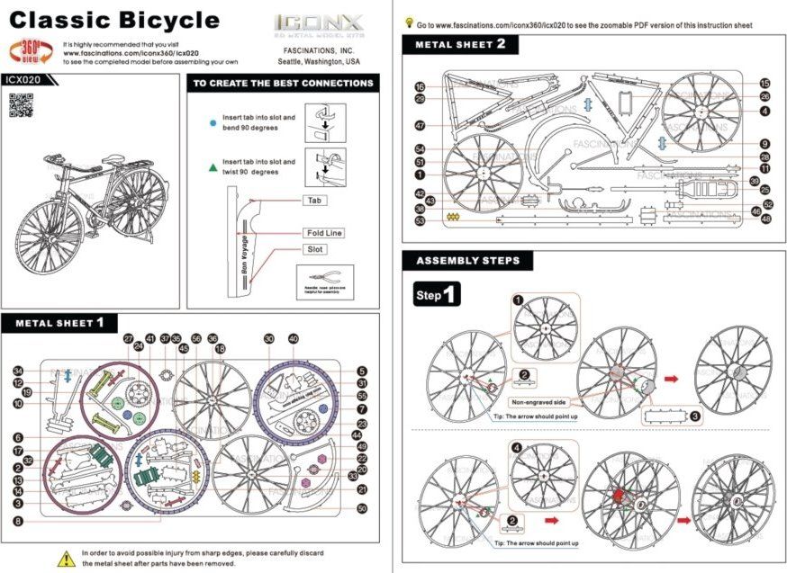 METAL EARTH 3D puzzle Bicykl (ICONX) - obrázek 5