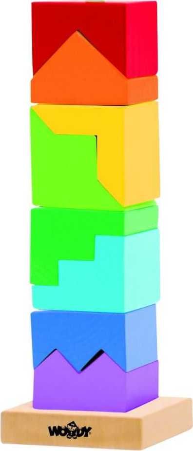 Woody Skládací věž barevná hlavolam - obrázek 1