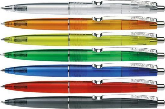 Kuličkové pero "K20", mix barev, stiskací mechanismus, modrá, SCHNEIDER, bal. 20 ks - obrázek 1