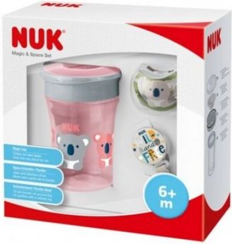 Set NUK Magic Cup Space pro holky růžový 6m+, Růžová - obrázek 1