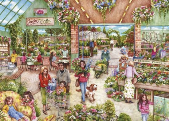 FALCON , JUMBO Puzzle Návštěva zahradního centra 1000 dílků - obrázek 1