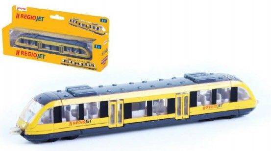 Vlak žlutý RegioJet kov/plast 17cm - obrázek 1