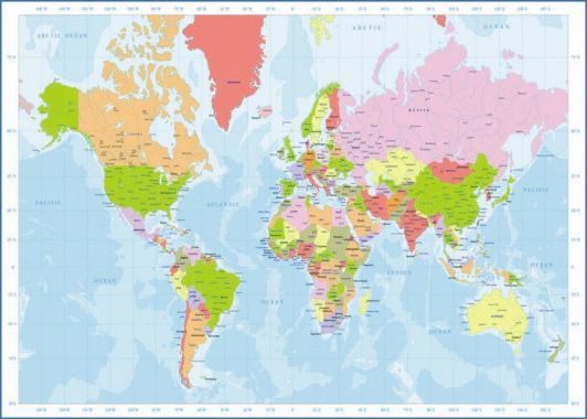 EUROGRAPHICS Puzzle Mapa světa 1000 dílků - obrázek 1