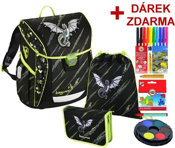 Školní aktovka Drak 3 dílný set Fabby Baggymax - Doprava Zdarma - obrázek 1