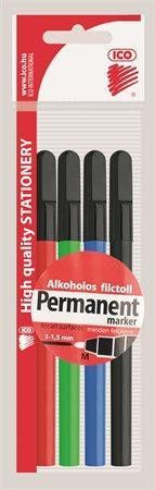 Permanentní popisovač, OHP, M, 4 barvy, 1mm, ICO, blistr 4 ks - obrázek 1