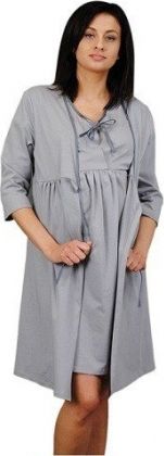 Be MaaMaa Těhotenský župan, 3/4 rukáv - šedý, vel. L/XL - obrázek 1