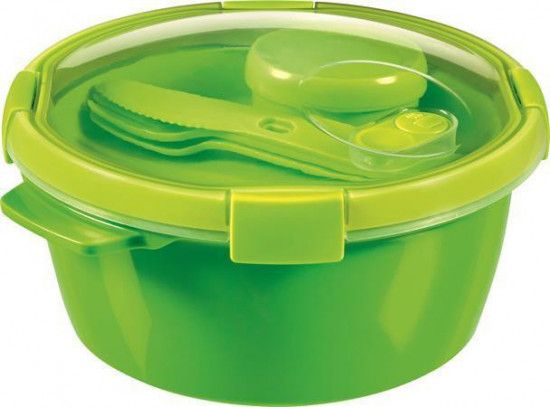 Box na jídlo "Smart to go", zelená, s příborem, 1,6l, CURVER - obrázek 1