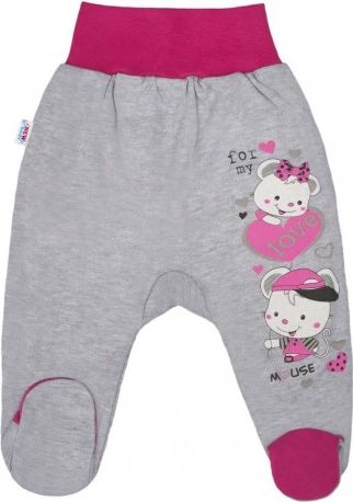 Dětské polodupačky New Baby Love Mouse, Růžová, 68 (4-6m) - obrázek 1