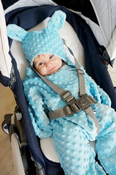 Baby Nellys Baby Nellys Fusák, spacáček, kombinézka do autosedačky nebo kočárku Ouškou s minky - bílý - obrázek 3