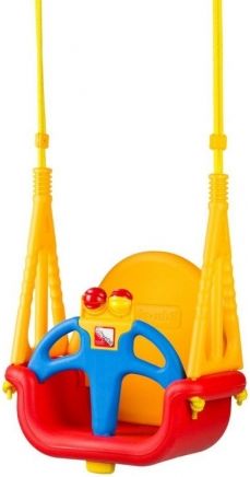 Eco toys Zahradní houpačka 3v1 - červeno/žlutá
