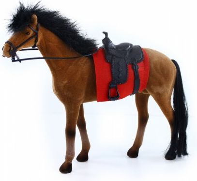 Kůň fliska 32 cm hnědo černý - obrázek 1