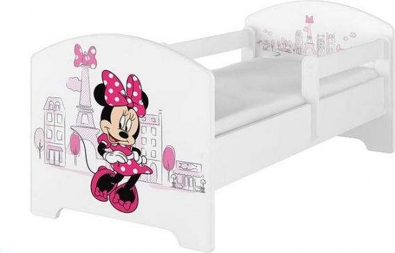 BabyBoo Dětská postel Disney - Minnie Paris - bílá, s matrací - obrázek 1