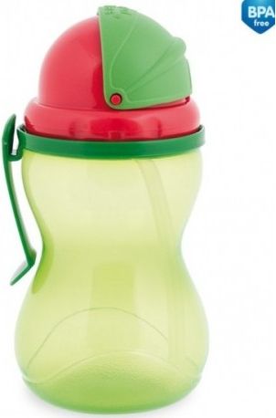 Sportovní láhev se slámkou 370 ml - zelená - obrázek 1