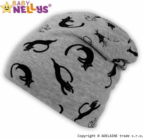 Bavlněná čepička Baby Nellys ® - Kočičky , Velikost koj. oblečení 3-10let - obrázek 1