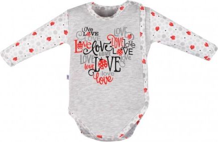 Kojenecké body s bočním zapínáním New Baby LadyBird, Šedá, 50 - obrázek 1