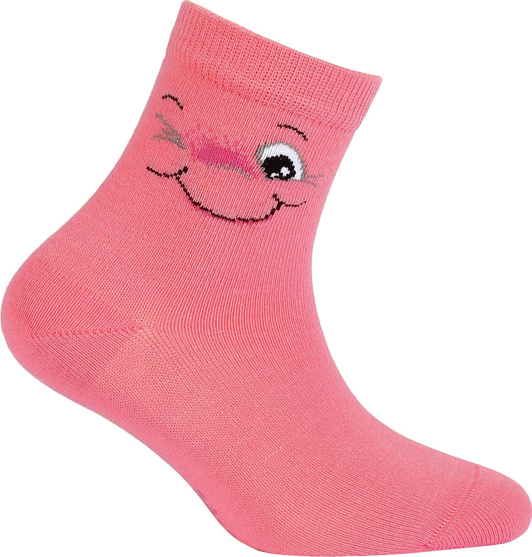 Dívčí ponožky se vzorem GATTA SMILE růžové Velikost: 24-26 - obrázek 1