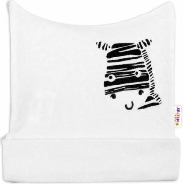 Novorozenecká čepička Baby Nellys, Zebra - bílá, Velikost koj. oblečení 50 (0-1m) - obrázek 1